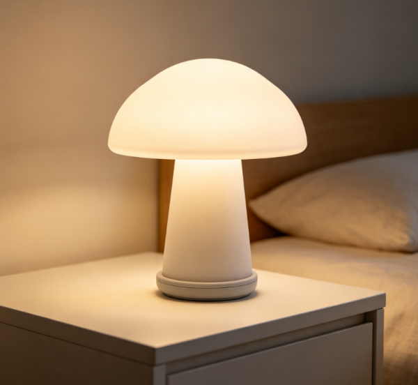 Pure White Frosted Spherical Ambient Sleep Light – Moonlight Style Soft Glow Bedside Night Light